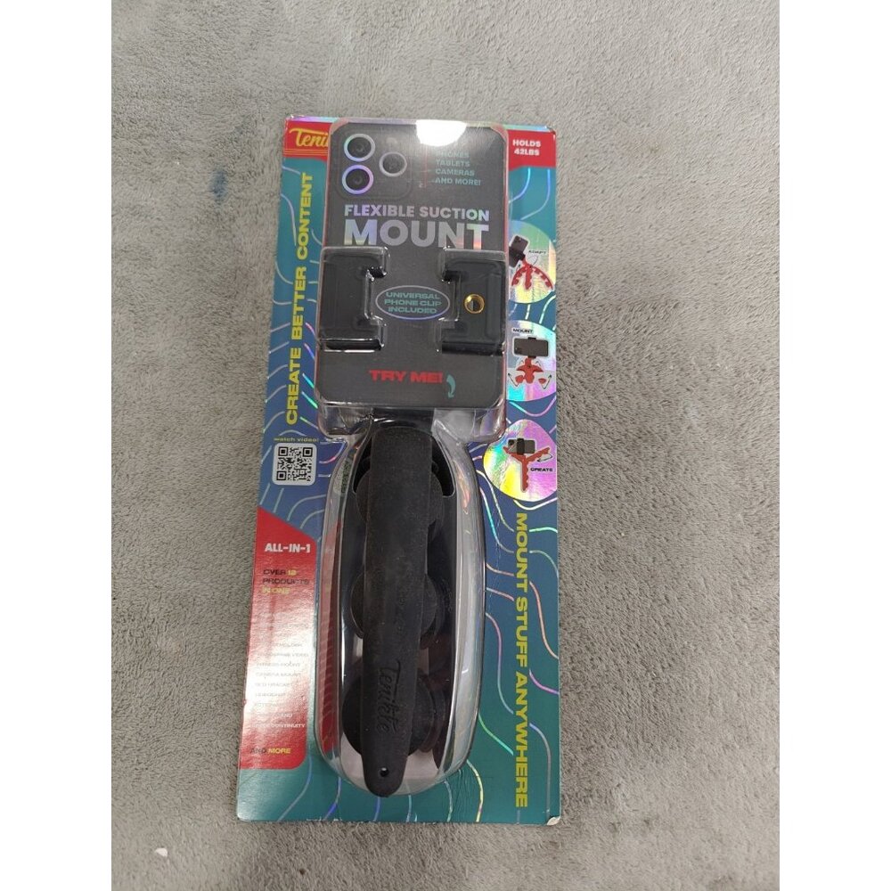 Tenikle Pro Flexible Tripod Bendable Suction Cup Camera & Phone Mount Black